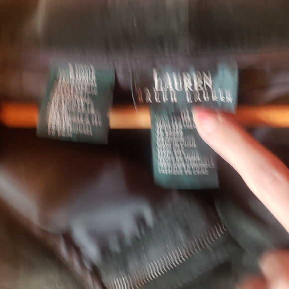 Vtg Lauren Ralph Lauren Green Suede 2 pc Leather Suit Jacket + Pants set - Picture 14 of 16